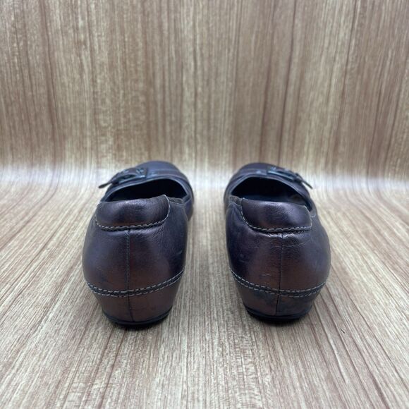 Ecco | Espresso Metallic Buckle Detail Comfort Ballet Flats EU 38 Women's 7/7.5 - Picture 3 of 7